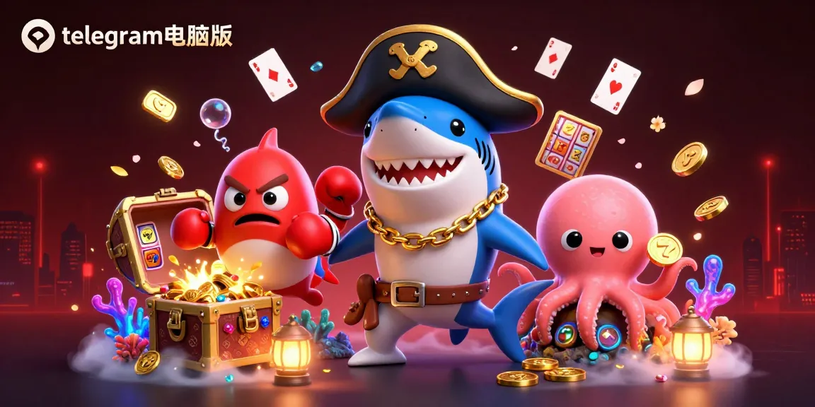 通过这幅生动的赌场主题插图与telegram电脑版互动，展示了活泼的角色和赌场元素。