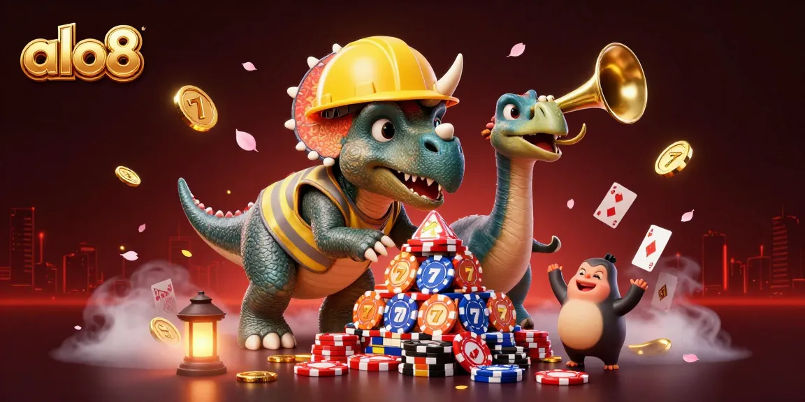 Experience the excitement of alo8 with celebrating characters and dynamic poker and slot elements.