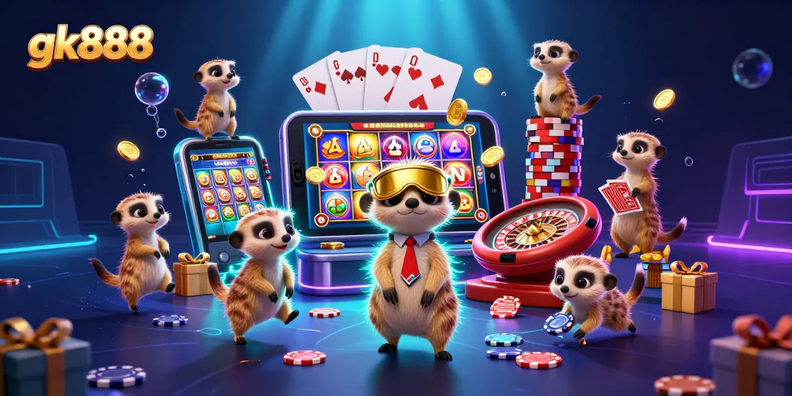Chơi gk888 với những chú meerkat trong casino sống động, tạo nên không gian đua tranh thú vị.