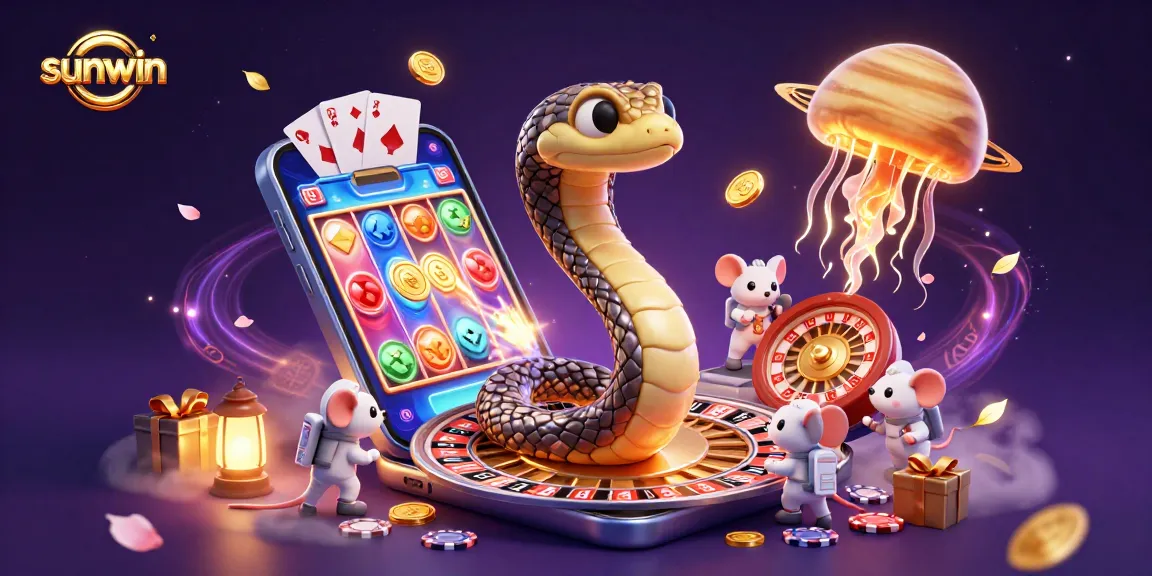 Experience the cosmic casino action of sunwin with tiny astronaut mice betting on roulette rings.