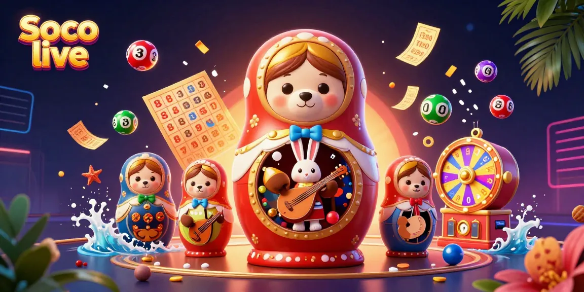Soco live showcases an exquisite 3D scene with colorful characters and gambling elements celebrating vibrant casino culture.
