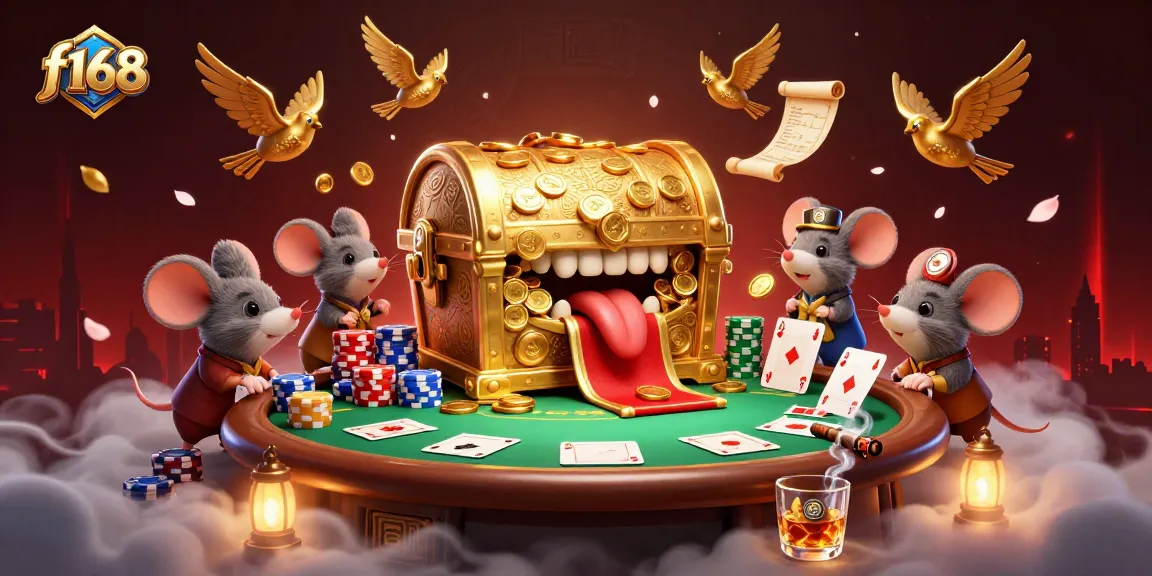 Experience thrilling gaming action at f168 with an inviting treasure chest scene drawing players towards rewards!