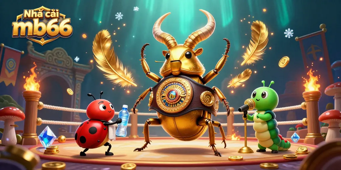 Experience thrilling action at Nhà cái mb66 with a dynamic boxing beetle scene capturing excitement in a vibrant casino atmosphere.