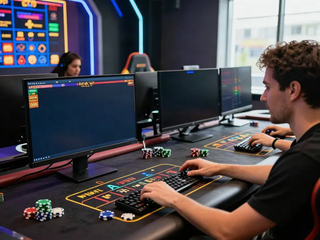 Thrilling gaming experience at https://net88.broker/ with vibrant live dealer interface and enthusiastic player.