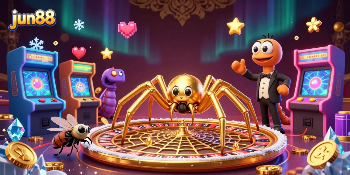 Experience thrilling bets at jun88 while a golden spider spins its roulette web.