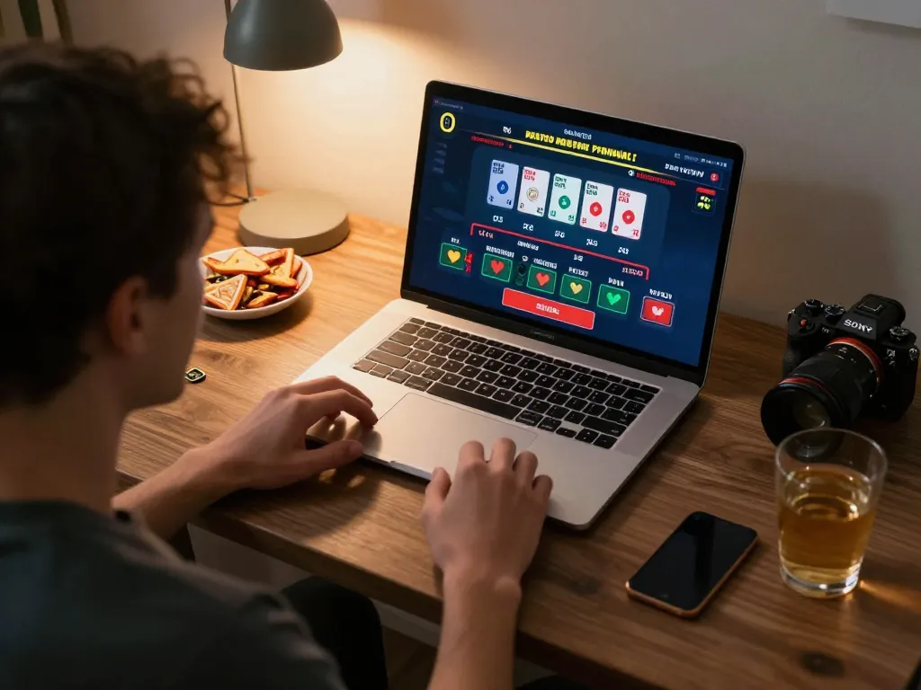 Engaged player experiencing live baccarat at Go99 online casino in a cozy setup