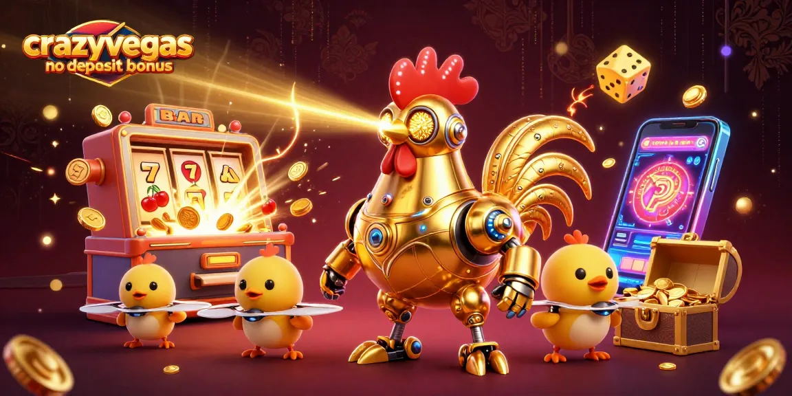 Experience the excitement at CrazyVegas no deposit bonus with dynamic slot machine wins and a retro-futuristic theme.