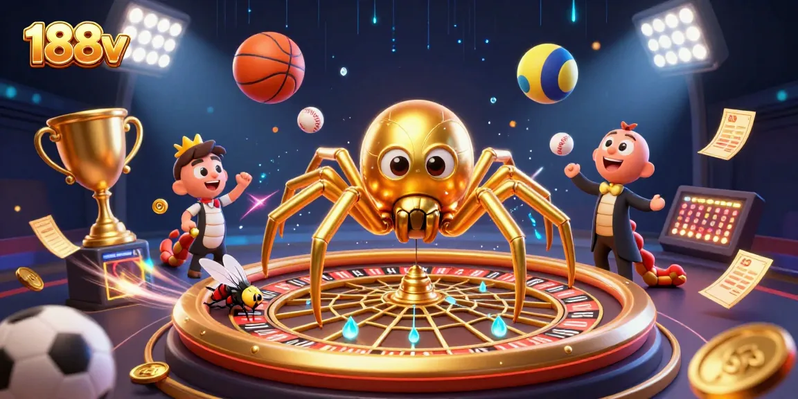 Place bets with 188v as a colorful spider orchestrates a roulette web of excitement.