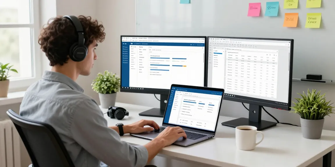 WPS Download made easy with a professional engaged in WPS Office software on a modern home office setup.
