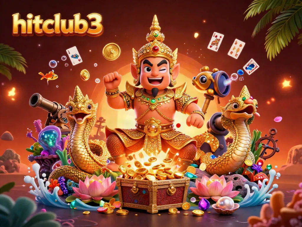 Experience the excitement of hitclub3 with vibrant casino characters amid underwater treasures and playful gaming elements.